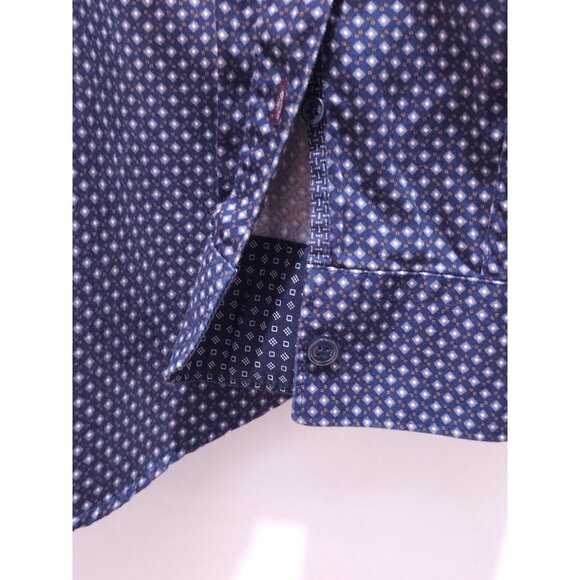 Ted Baker London Mens Button-Up Shirt Size 5 Blue Long Sleeve Pattern - Picture 4 of 9